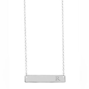 Sterling Forever 925 Initial Bar Letter R Necklace